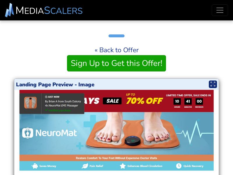 NeuroMat EMS Massager - CTC $99.95 {+DTC, Alt-Landers} (Event Tracking) [US]