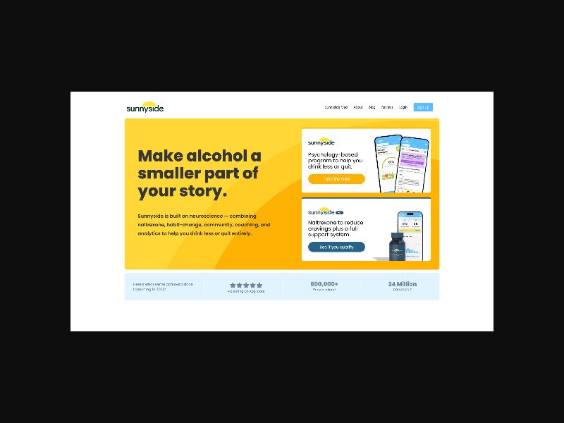 Sunnyside - Naltrexone & App to Drink Less - CPS (US)