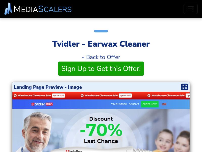 Tvidler - Earwax Cleaner {+Advertorial, DTC, Multi-Lang} (Event Tracking) [US, DE, CA, AU, UK, FR, IL, +44 More]