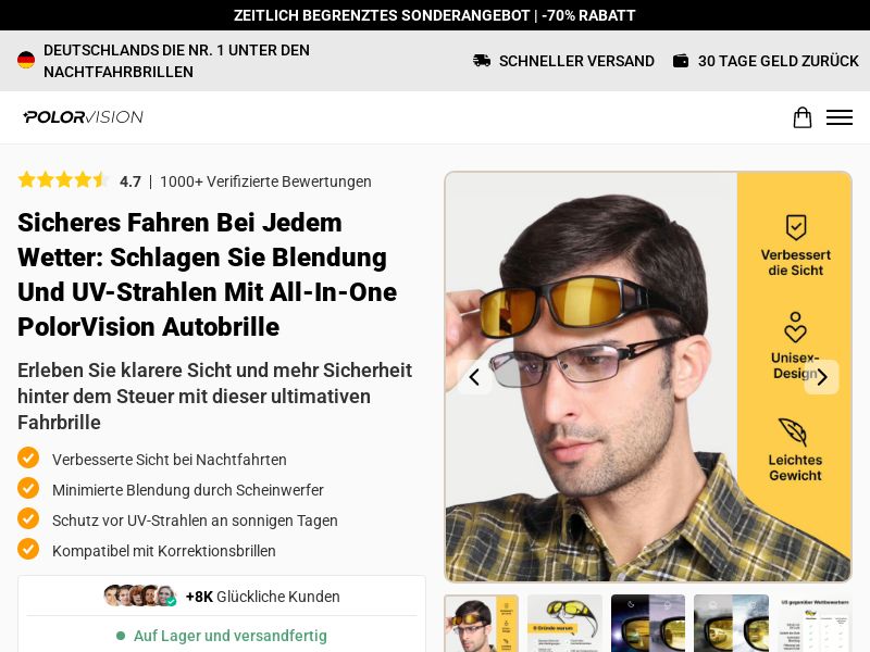 PolorVision Driving Glasses - DTC [DE] (Social,Banner,Native,Push,SEO,Search,Brand Bidding) - CPA