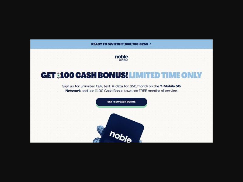 Noble Mobile - Get Paid To Use Your Phone Less - CPS (US)