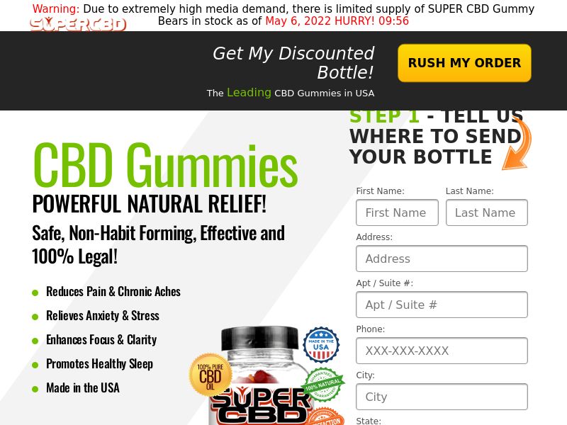 Super CBD Gummies (US) (CPA) (SMS/EMAIL/DISPLAY/SOCIAL ONLY)