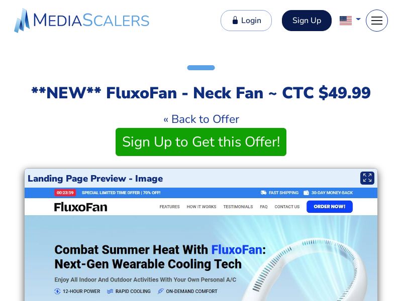 FluxoFan - Neck Fan ~ CTC $49.99 {+Alt-Landers, DTC} (Event Tracking) [US, DE, CA, AU, UK, FR, IL, +229 More]