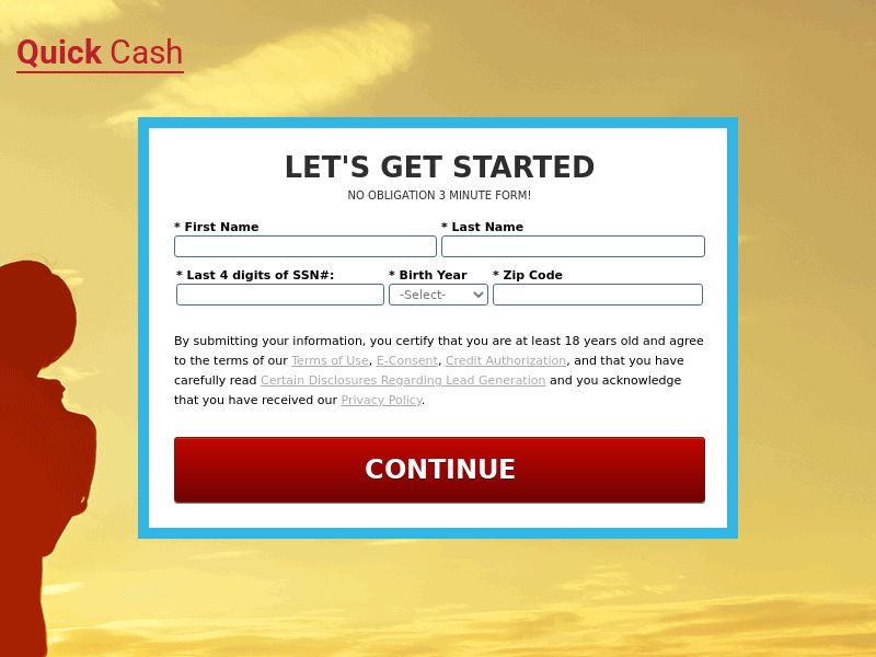 Quickcashadvance.com Loans CPL (Lead Gen) - USA