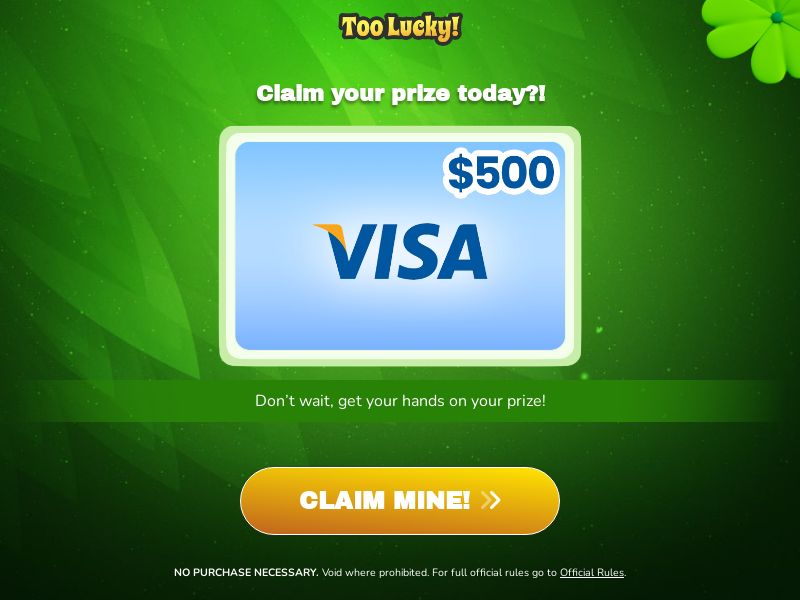 TooLucky $500 Visa Gift Card_CPL SOI_US
