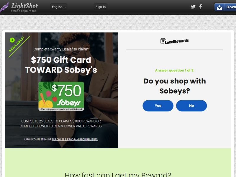 Rewards CA - Sobeys - $750 - CPL | CA