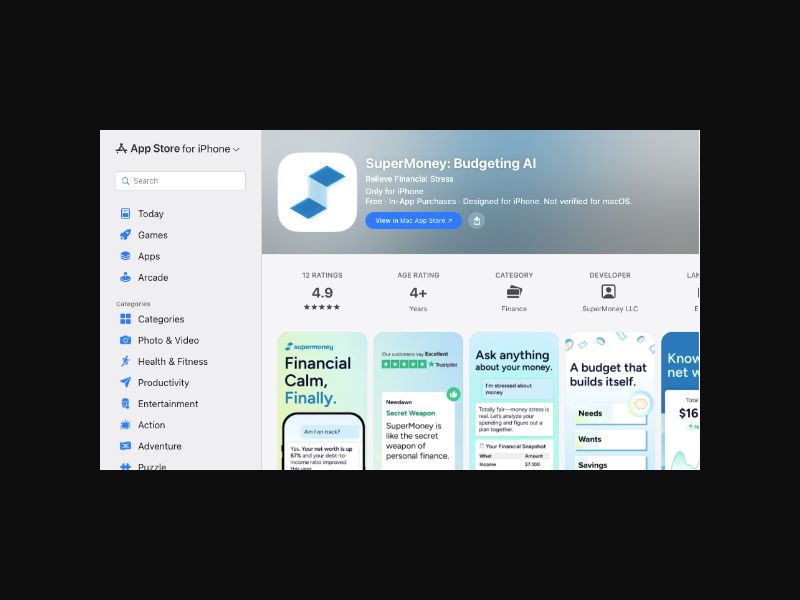 SuperMoney - Finance Manager App - (US) {iOS Only}