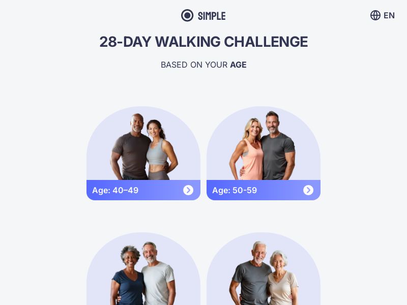Simple App - 28 Day Walking Challenge - 60% Off! [UK,US,FR,AU,DE,IT]