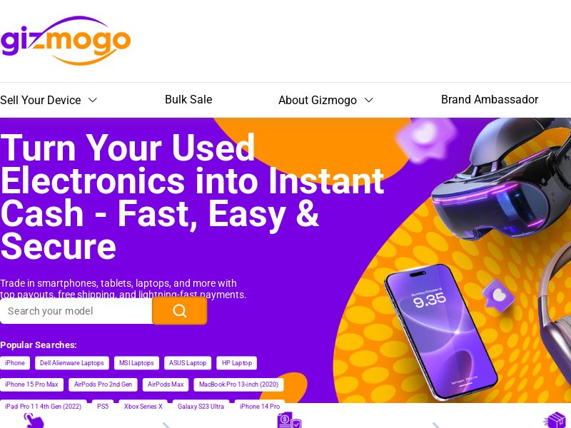Gizmogo - Sell Used Electronics - CPL + RevShare (US)
