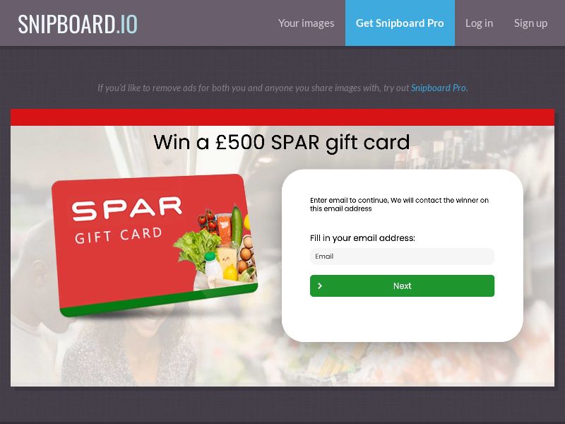 YouSweeps - £500 SPAR gift card UK - SOI