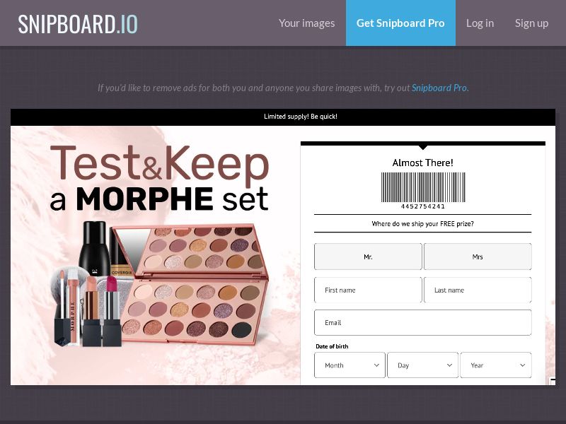 ForYouPromo - Test&Keep Morphe Makeup US - SOI