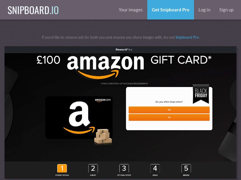RewardFlux - Amazon £100 Giftcard (BlackFriday) UK - SOI