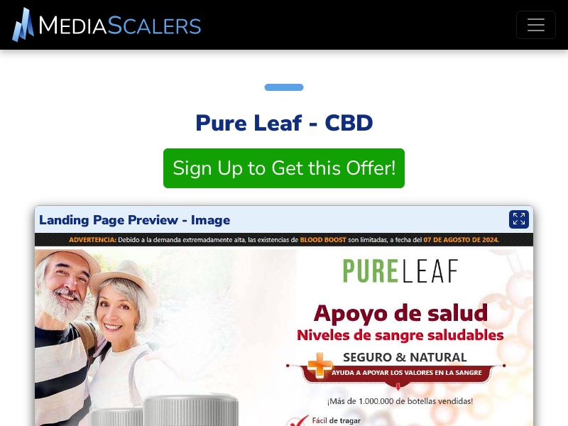 Pure Leaf - CBD {+Quiz, Alt-Landers} (Event Tracking) [ES]