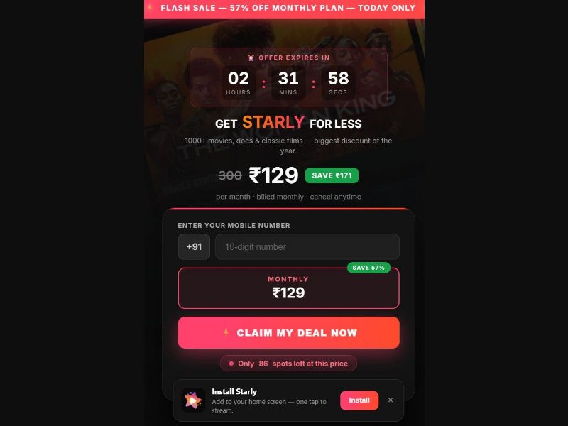 37884 - IN - [MOB] - Starly PayU 30- UPI 2 Click
