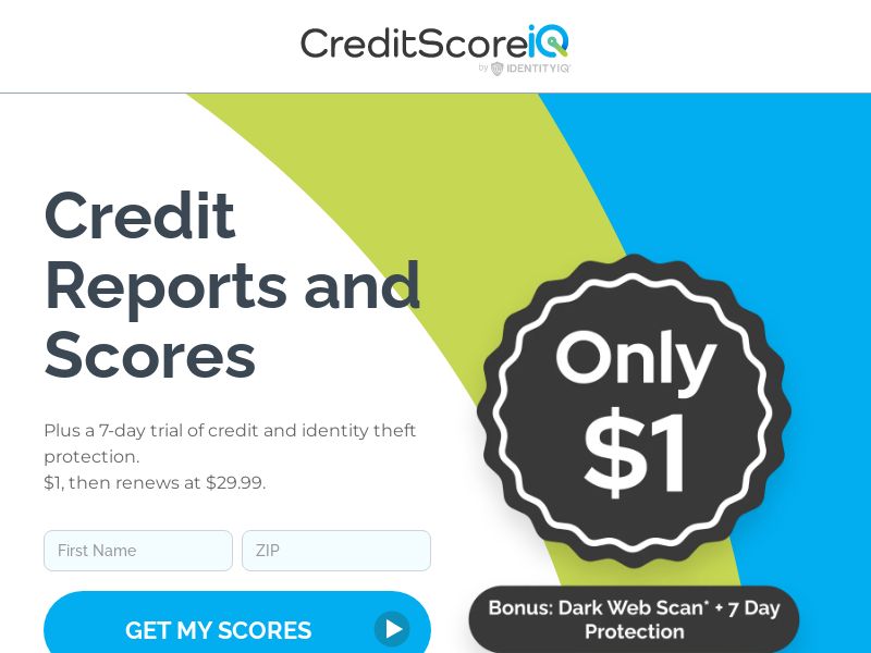 CreditScoreIQ - $1 trial w/ $29.99 Rebill - CPS (US)