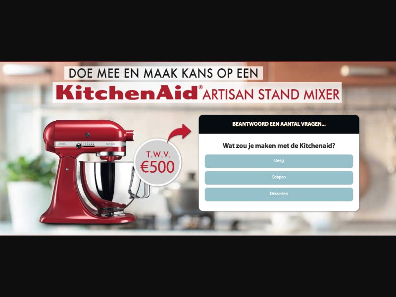 NL - Quiztionnaire - Kitchenaid Giftcard $250 - (CPL)