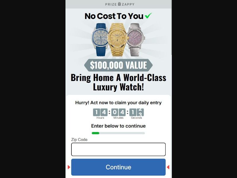 37351 - US - [WEB+MOB] - PriceZappy Luxury Watch Giveaway - CPL SOI