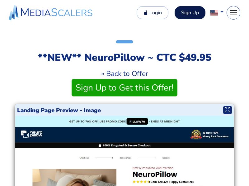 NeuroPillow ~ CTC $49.95 {+Advertorial, DTC} [US]
