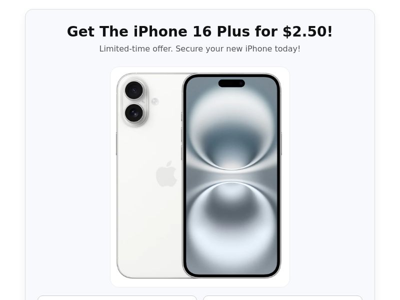 iPhone 16 Plus - CC Sweep CPA [US, CA, UK, AU, NZ]