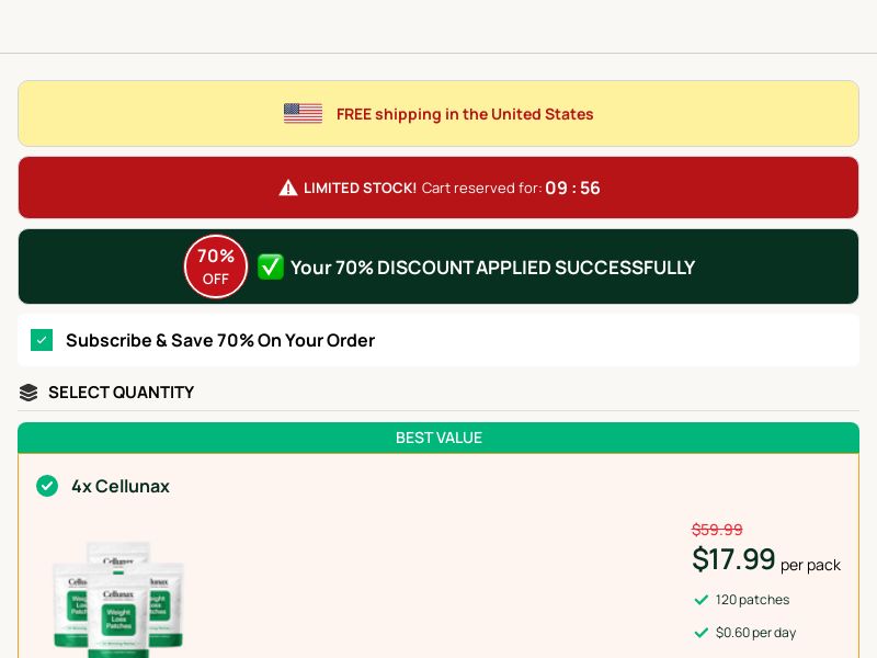 Cellunax SS - US/AU/CA/FR/BE/DE/AT/CH