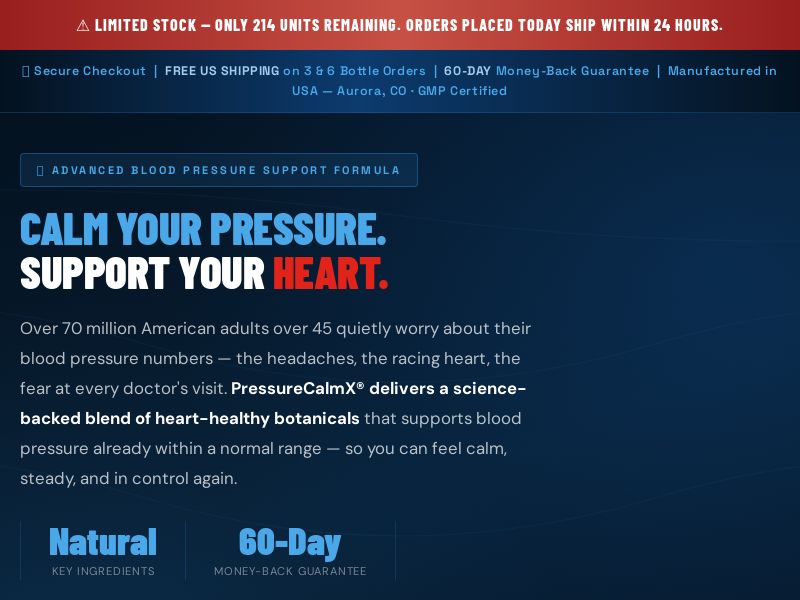! NEW OFFER - PressureCalmX BP [US,CA,AU,UK,NZ ] (Native,Social,SEO,Search,Banner) - CPA {No BrandBidding} 