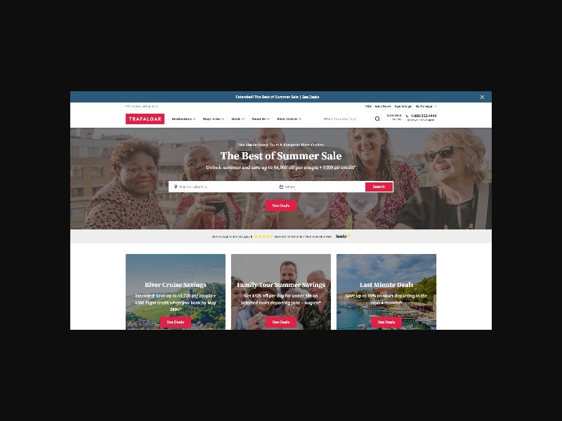 Trafalgar Tours - Tour Packages & Vacations - RevShare (US,CA,AU + more)