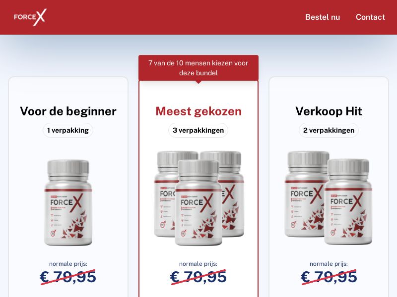 ! NEW OFFER - Force X ME - DTC [NL,BE] (Banner,Native,Social,Search,SEO,Brand Bidding) - CPA