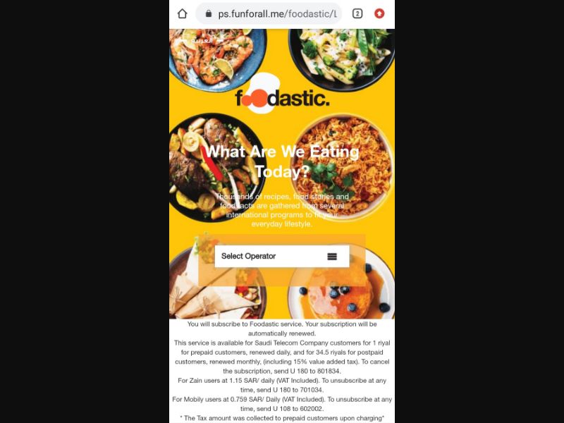 [MOB] Foodastic /SA [all carriers] - PIN