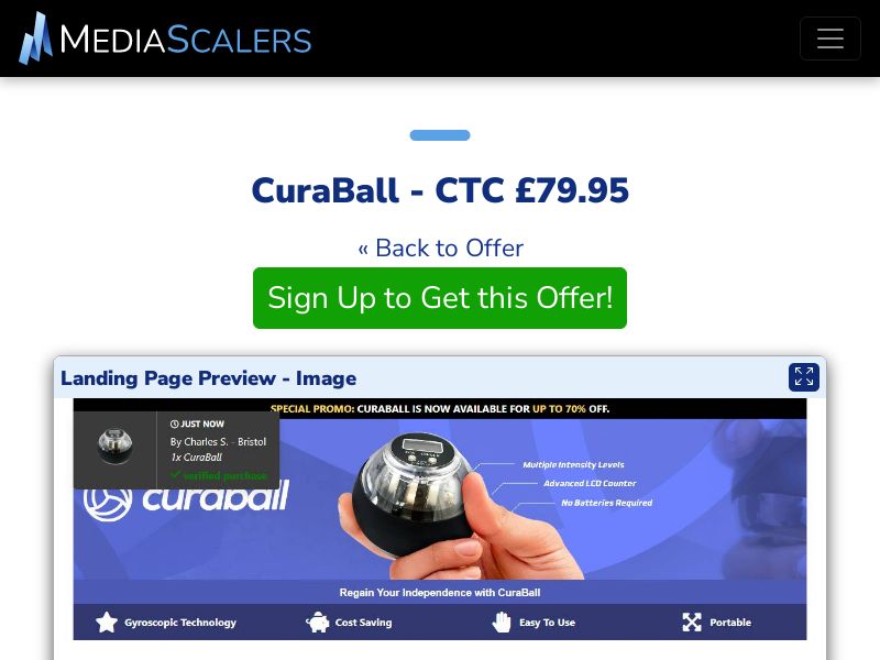 CuraBall - CTC £79.95 {+Advertorial, DTC, Alt-Landers} [UK]