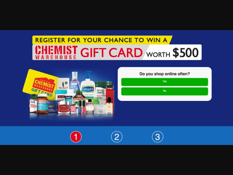NZ - Quiztionnaire - Chemist Warehouse Giftcard $500 - (CPL)