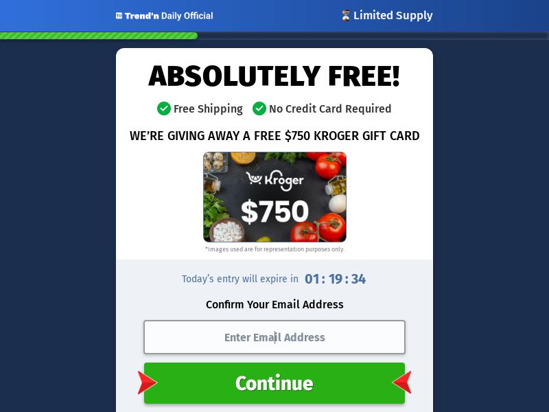 TrendnDaily (Social) - $750 Kroger Gift Card - USA