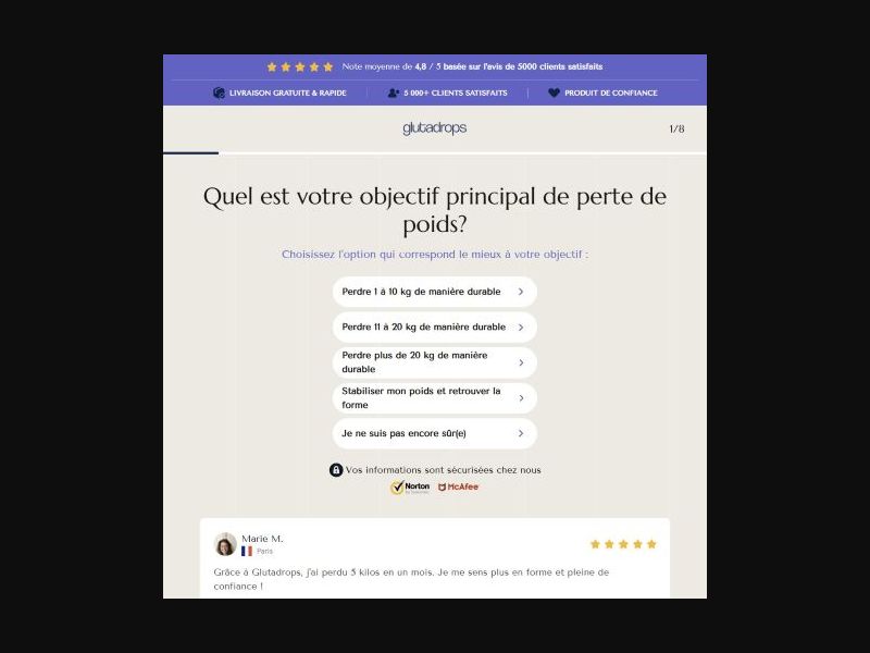 ! NEW OFFER - Glutadrops - Diet [FR,BE,CH] (Banner,Native,Social,Search,SEO,Brand Bidding) - CPA