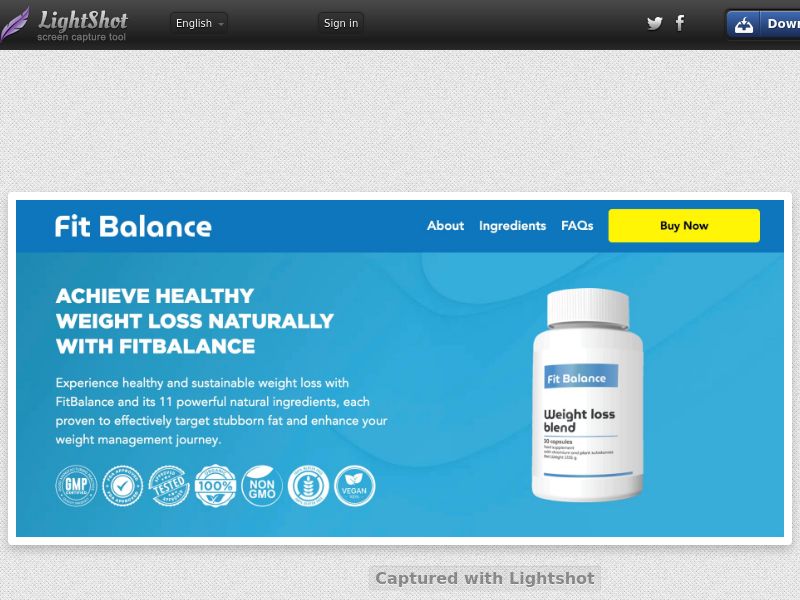 Fit Balance - Nutra Weight Loss Blend €69 CTC - SS | US
