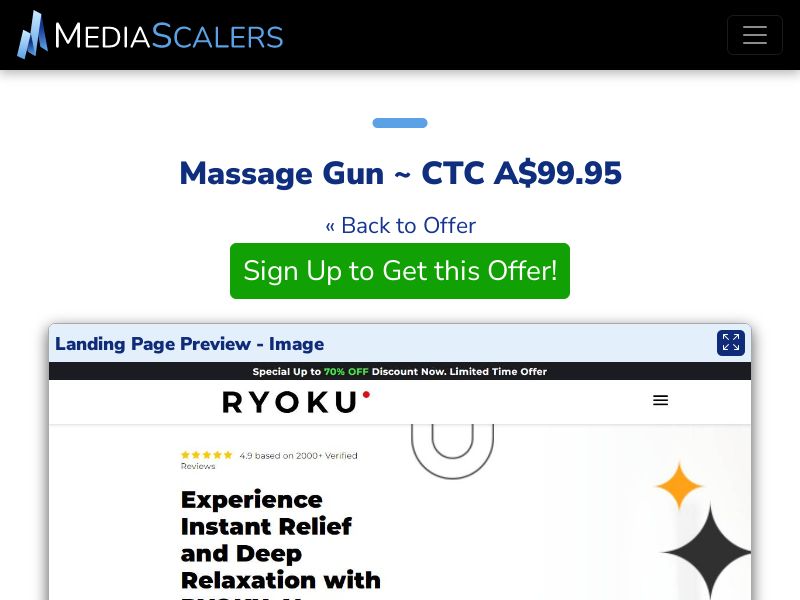 Massage Gun ~ CTC A$99.95 {+DTC, Alt-Landers} (Event Tracking) [AU]