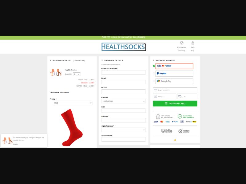 [WEB+MOB] Health Socks /International (112 GEOs) CPS *FB/TT/Google/Taboola Pixel*