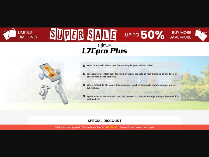 [WEB+MOB] Qinux L7C Pro Plus – Mobile Phone Stabilizer /International (112 GEOs) CPS *FB/TT/Google/Taboola Pixel* [Approval Required]