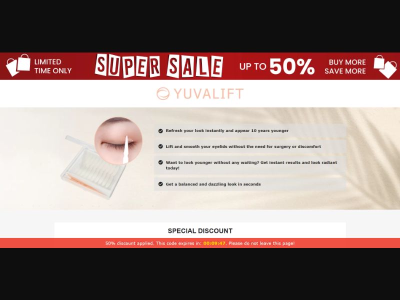 [WEB+MOB] Uqalo Yuvalift – Instant Eyelift Youth /International (112 GEOs) CPS *FB/TT/Google/Taboola Pixel*