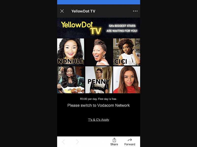 [MOB] YellowDot TV /ZA [Vodacom] - 1 Click