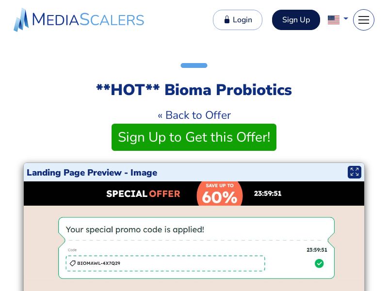 Bioma Probiotics {+Advertorial, Alt-Landers, Quiz, DTC} (Event Tracking) [US]
