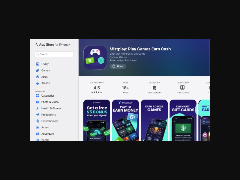 Mistplay - Play to Earn - CPA (US) {Android}