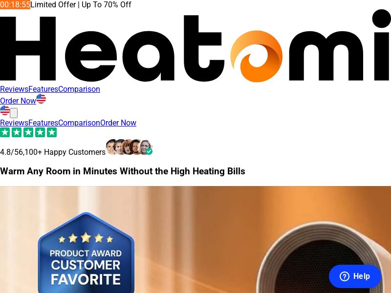 Heatomi PTC Heater - Product Page [INTL] (Social,Banner,Native,Push,SEO,Search,Brand Bidding) - CPA