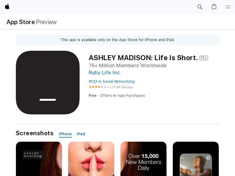 Ashley Madison App - PPS - iOS