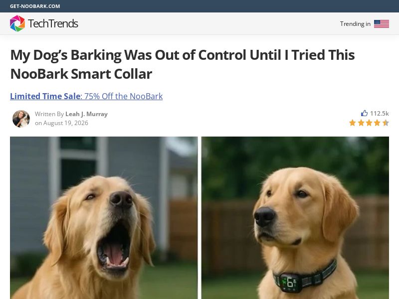 ! NEW OFFER - NooBark Anti-Bark Collar - Advertorial [INTL] (Social,Banner,Native,Push,SEO,Search,Brand Bidding) - CPA