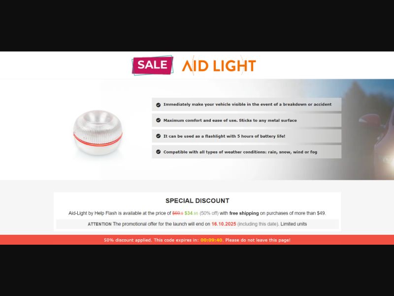 [WEB+MOB] Aid Light by Help Flash – Emergency Lights /International (116 GEOs) CPS *FB/TT/Google/Taboola Pixel* [Approval Required]