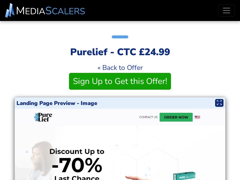 Purelief - CTC £24.99 {+DTC, Alt-Landers} (Event Tracking) [UK]