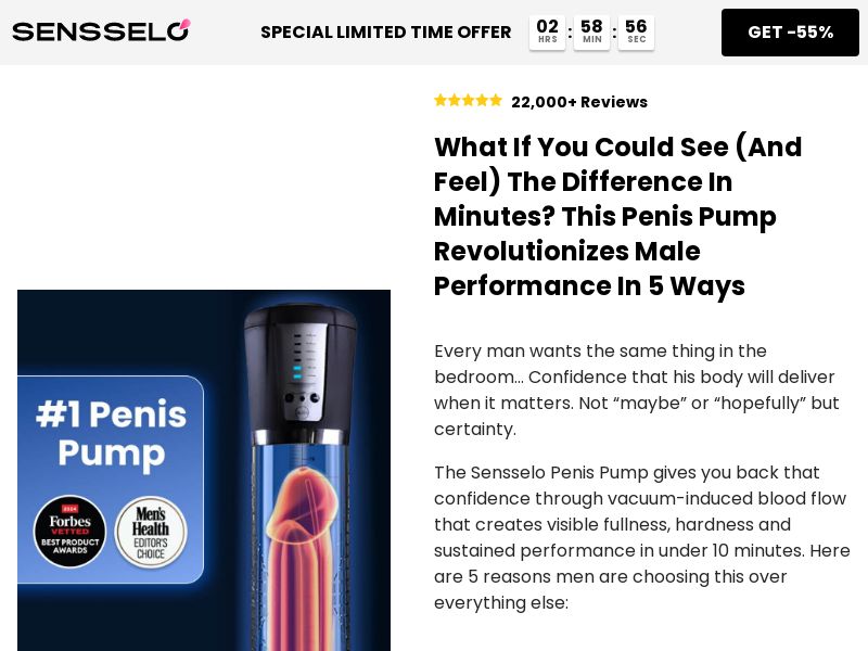 Sensselo Male Enhancement - Presell [INTL] (Social,Banner,Native,Push,SEO,Search,Brand Bidding) - CPA