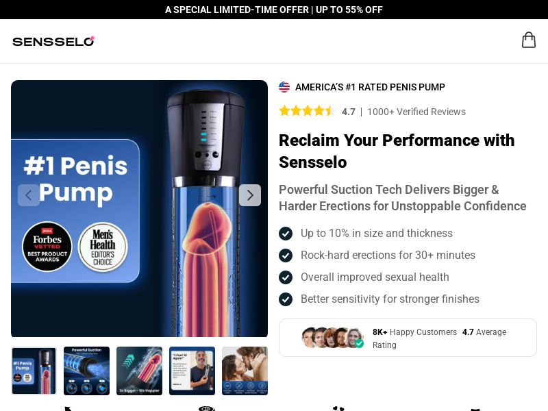 Sensselo Male Enhancement - DTC [INTL] (Social,Banner,Native,Push,SEO,Search,Brand Bidding) - CPA