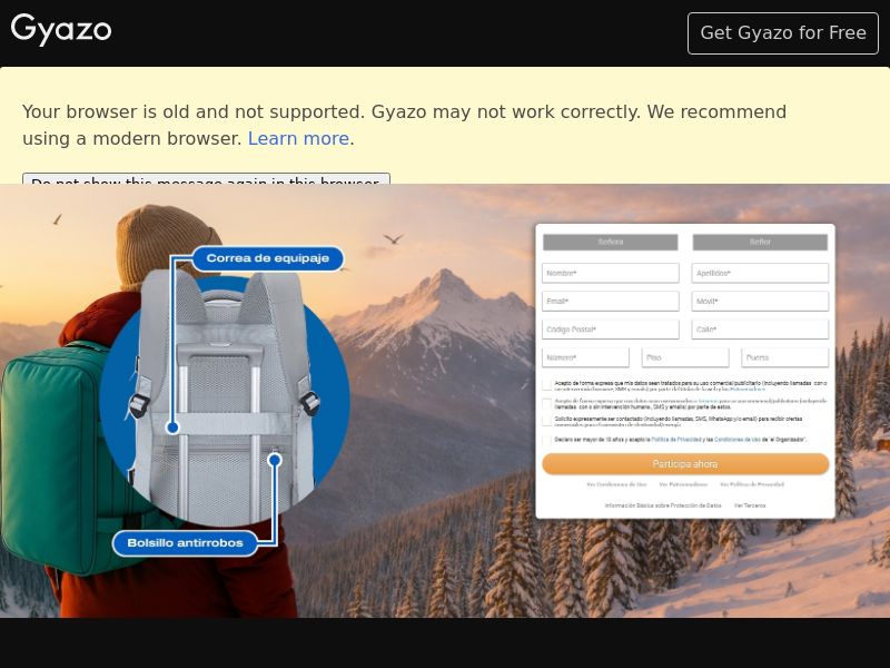 Sorteo Mochila de Viaje - ES