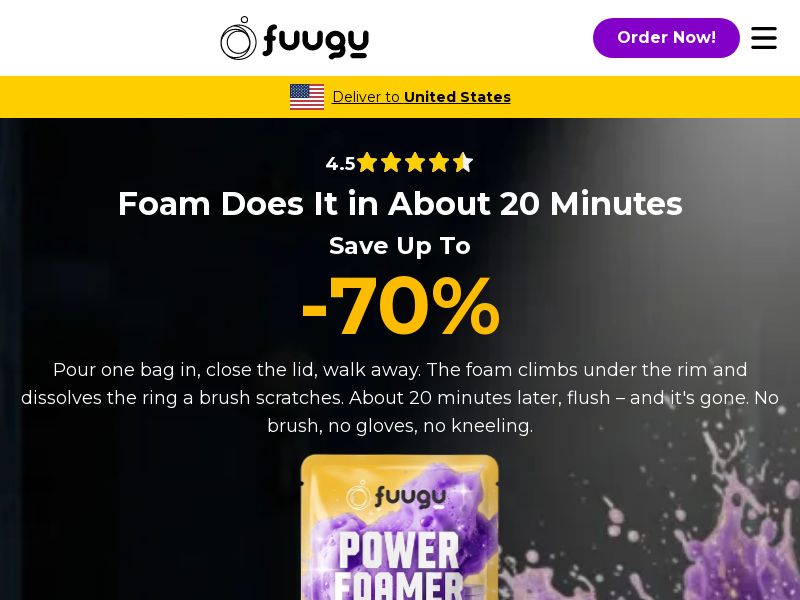 ! HOT - Fuugu Foaming Toilet Cleaner [US,DE,IL] (Banner,Native,Social,Search,SEO) - CPA {No BrandBidding}