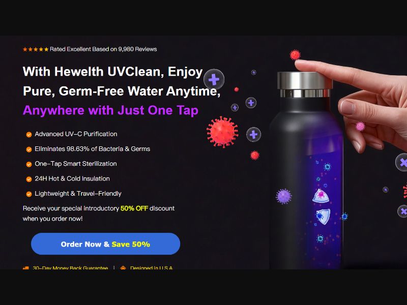 [WEB+MOB] Hewelth UVClean Bottle - CTC $89.99 /US